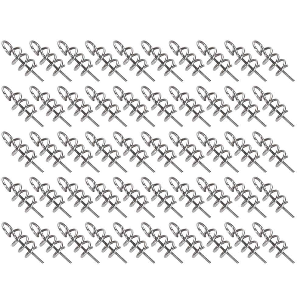 200PCS Silver Lure Screw Spring Twist 15mm Length Lure Screw Springs  Saltwater Fishing