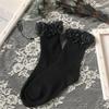 Summer Lace Socks Japanese Lolita Sweet Tube Socks Children's Black Cotton Lolita Calf Socks Tide