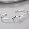New Creative Fashion 925 Silver Jewelry Bracelets Crystal Female Cherry Flowers Handmade Bangles Gift SL059