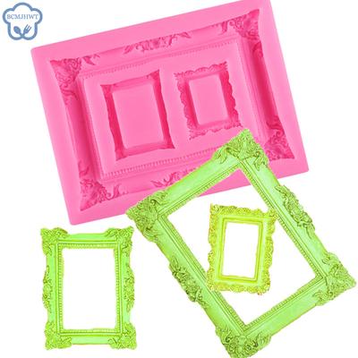 Klassischer Retro Po Rahmen DIY Fondant Kuchen Keks Ton Epoxid Gips Dekoration Modellierwerkzeug Handgemachte Silikonform