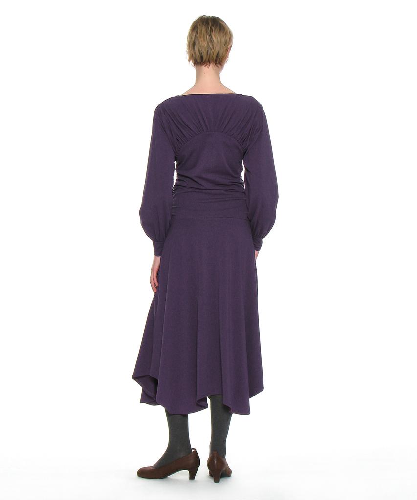 Partimento Woman Shirred Jersey Asymmetrical Dress_Plum