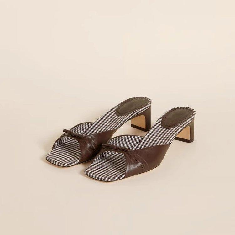 

Fashion Temperament High Heels Cool Drag 2025 Summer New Bow Slippers Leopard Pattern Sexy Women s Slippers 35