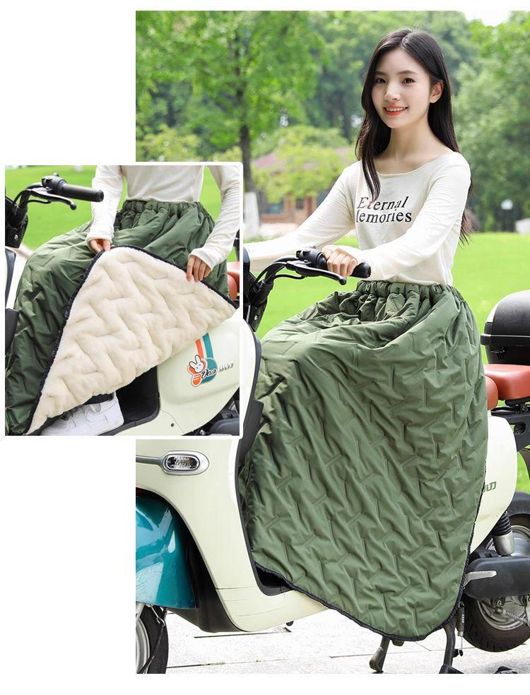 Winter Windproof Fleece-Lined Skirt for Leg and Knee Protection - Unisex Warm Riding Gear