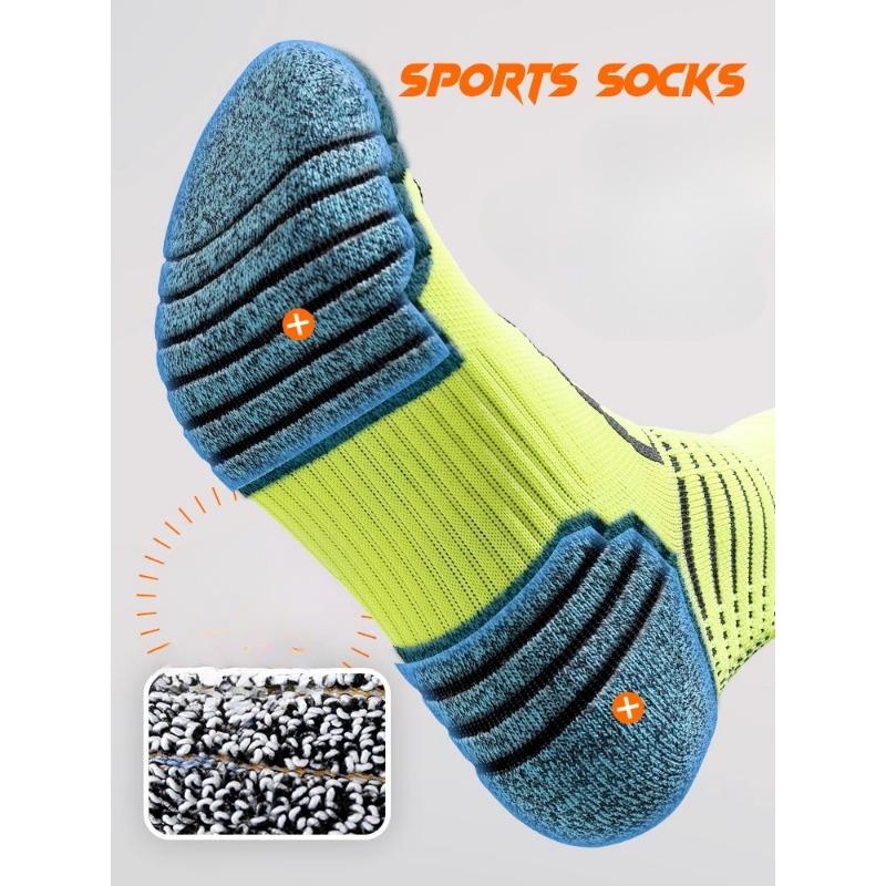 Towel Bottom Socks Men's Mid-calf Spring and Summer Style Thickened Running Sports Men's Style Basketball Professional Badminton Practical Anti-odor