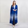 Middle Eastern Women's Plus Size Pleated Long Robe Coat with Dubai Turkey Print