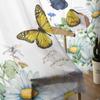 Watercolor Flower Plant Butterfly Tulle Curtains For Living Room Sheer Curtain For Bedroom Kitchen Blinds Voile Curtains