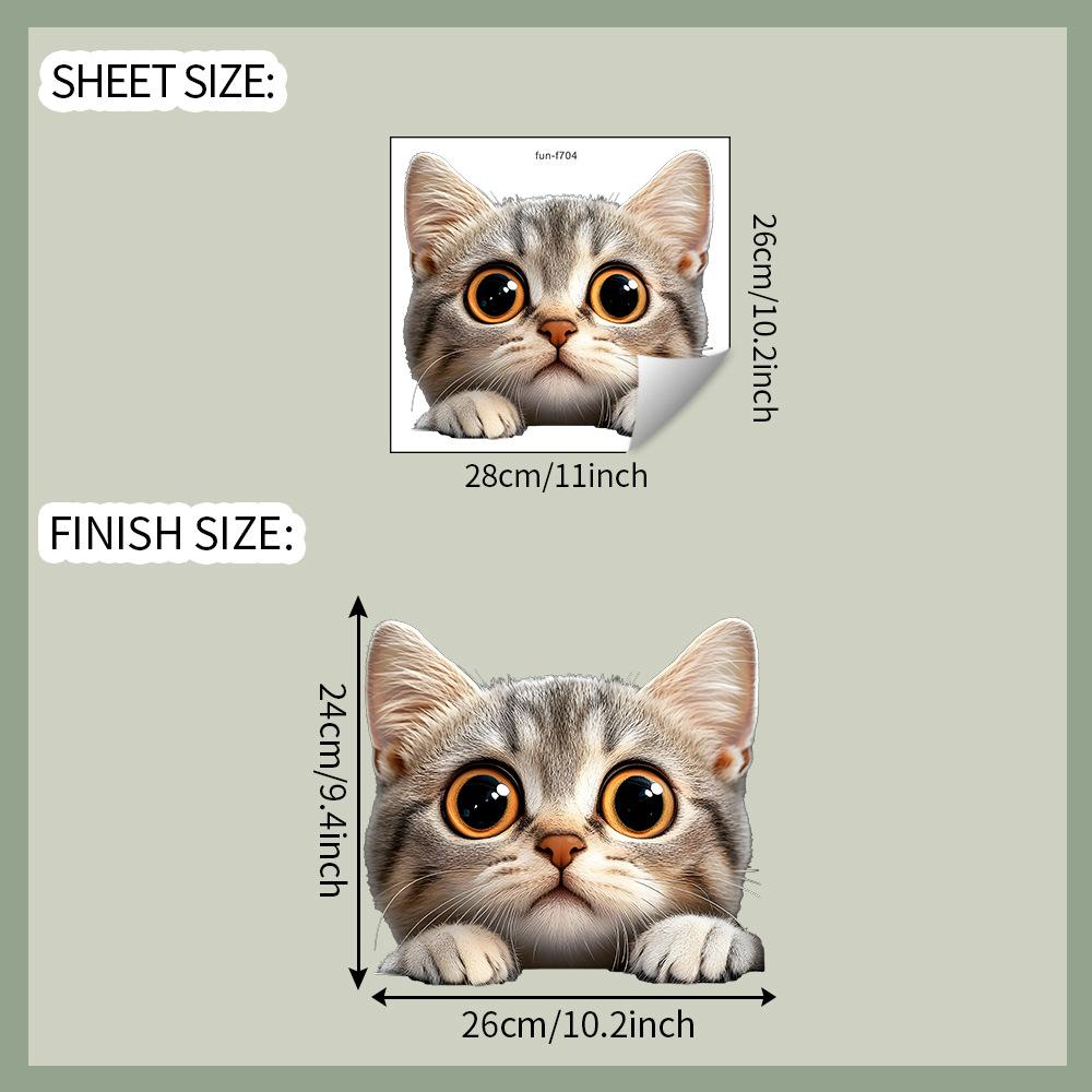 Cartone Animato Gatto Sbircione Balcone Vetro Sfondo Casa Abbellimento Adesivo Finestra