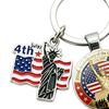 Pendentif Porte-clés, Porte-clés Double Pendentif Combiné, Porte-clés pour le 250e Anniversaire de la Fondation des États-Unis avec Anneau Métallique Épaissi