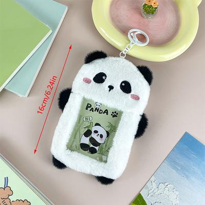 Kawaii Cartoon Panda Fotokartenhalter Plüsch Niedlich Studentenkartenhalter Kpop Idol Fotohülle Schulschreibwaren