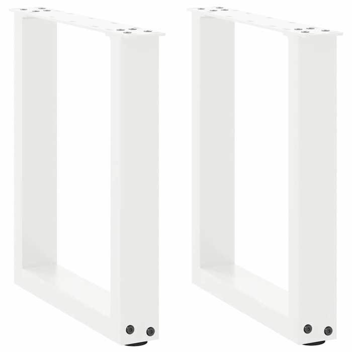 VidaXL Coffee Table Legs U-Shape 2 Pcs White 38 X (42-43) Cm Steel 4013153