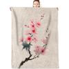 Girl'S Cherry Blossom Wool Blanket Women'S Floral Cherry Blossom Branch Suitable For Bed/Sofa Decoration Soft Plush Blanket
