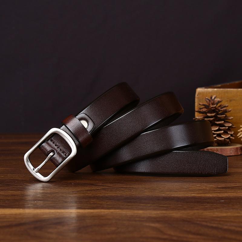 2.3Cm Wide Retro Casual Leather First Layer Cowhide Belt Women'S Fashion Simple Versatile Jeans Belt Women'S