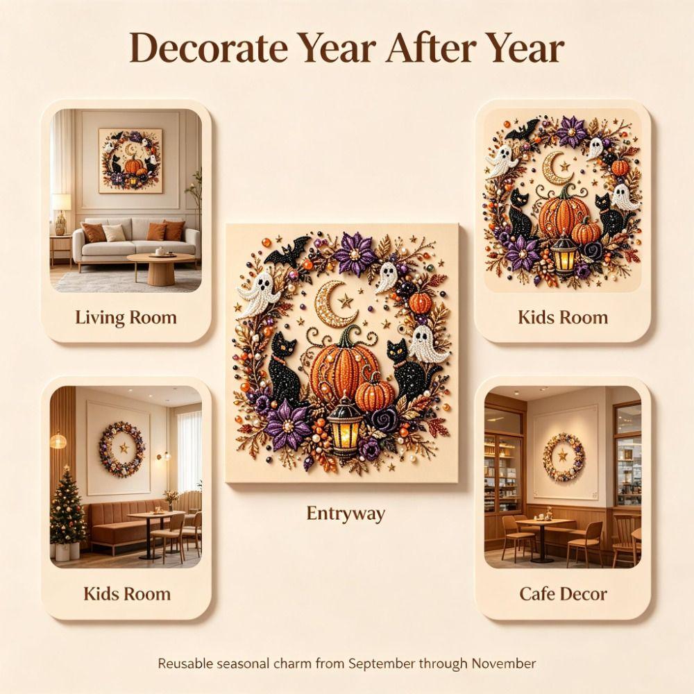 Resin Pearls Ghost Pearl Art DIY Kit Sparkling Texture Halloween Pearl Art  Seasonal Home Decor
