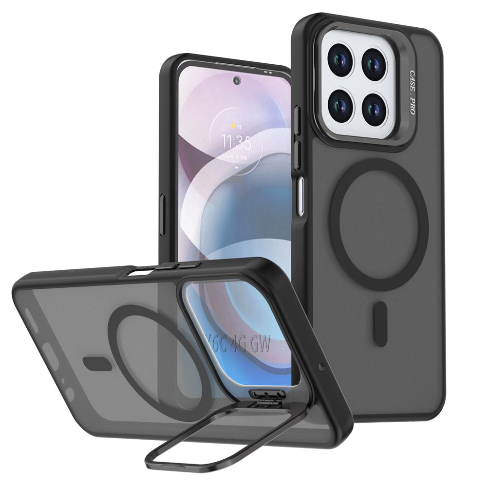 KEYSION Lens Stand Magnetic Phone Case for MagSafe for HONOR X6c X5b Plus Matte Translucent Shockproof Cover for Honor X5b Plus X6c