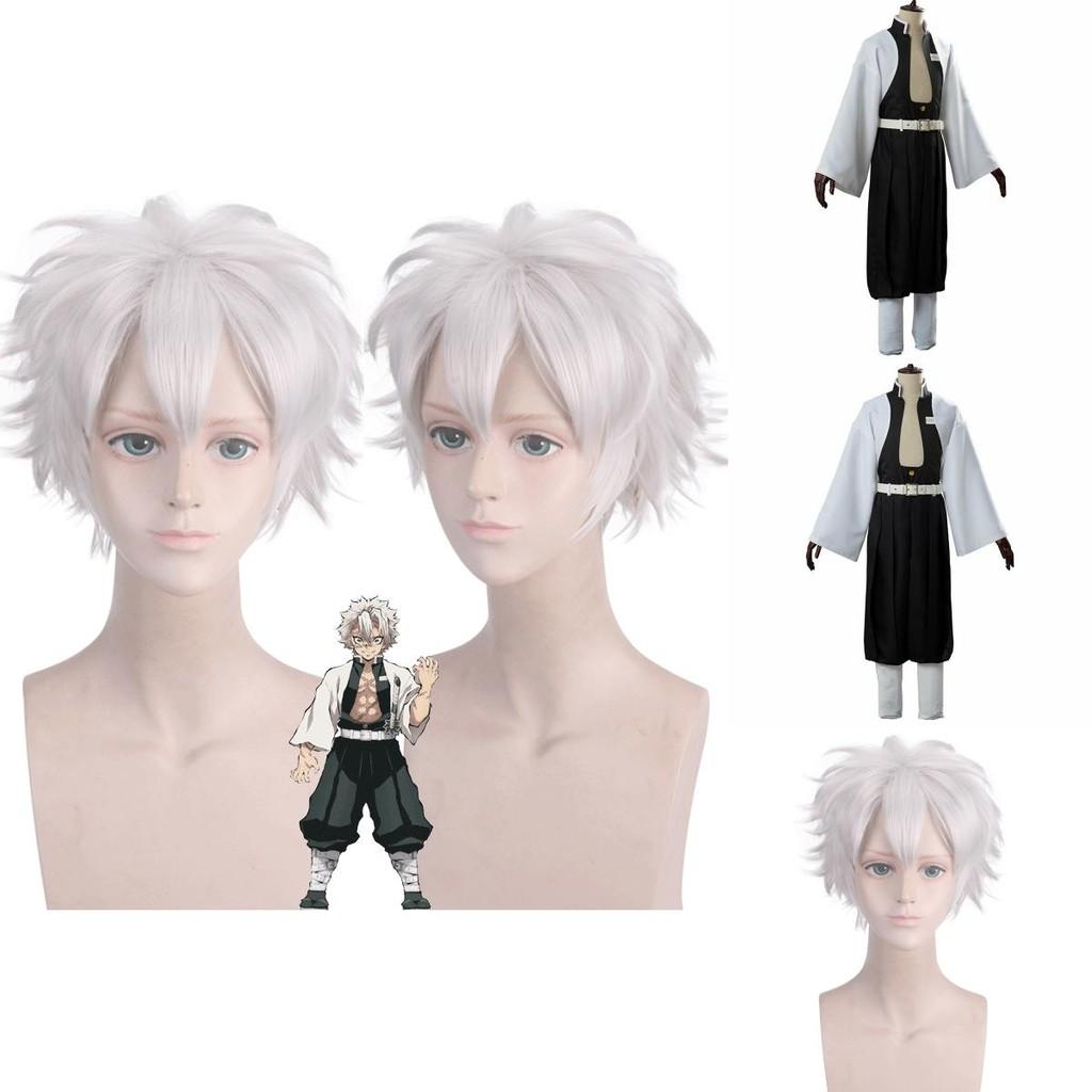 Stunning Demon Slayer Kimetsu No Yaiba Wind Pillar Sanemi Shinazugawa Cosplay Costume Set For Anime Enthusiasts