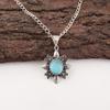 Natura Blue Cat's Eye Gemstone 925 Stamped Silver Jewelry Handmade Pendant 1.62" CP-12-43