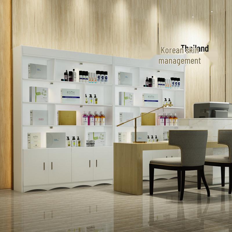 Skincare & Nail Art Display Stand - Beauty Salon Product Showcase Cabinet