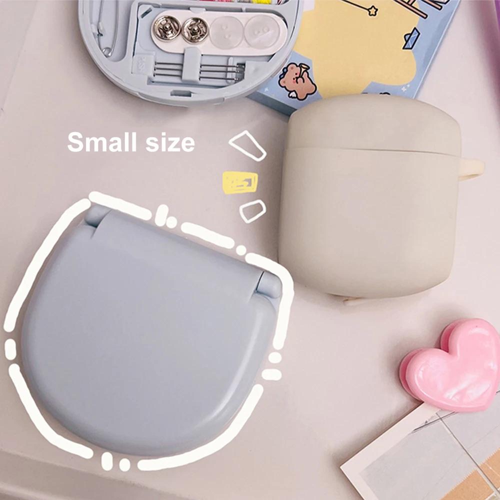 Practical Thimble Needle Threads Box Set Plastic Mini Multi-function Portable Travel Gift Sewing Box Handwork Sewing Accessories