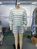 European Style Women's Striped Round Neck Long Sleeve Top and Casual Shorts 2-Piece Set (2025)