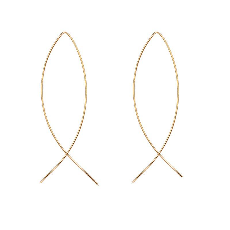 Trendy European-American Fish-shaped Handmade Copper Earrings for Street Style Travel