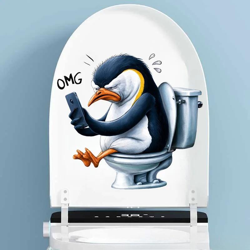 Funny Animal PVC Toilet Seat Stickers Monkey Zebra Giraffe Decals Waterproof Bathroom Wall Door Decor Creative Removable Decals