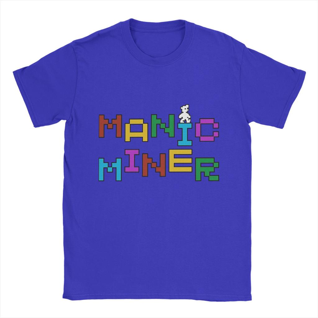 Manic Miner   T Shirt Summer  Retro Game  Hip Hop T-Shirts Man Pure Cotton Crew Neck Plus Size  Clothing Short Sleeve Basic Tops