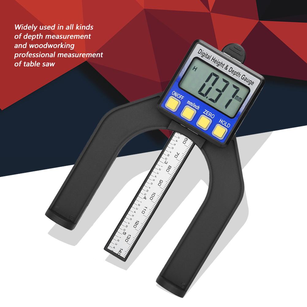 0 80mm Digital Precision Height Aperture Depth Gauge Ruler with Magnetic Feet Base