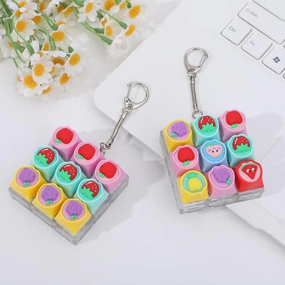 9-Button Design Keyboard Fidget Toy Soft Silicone Clicker Fidget Toy Office Use