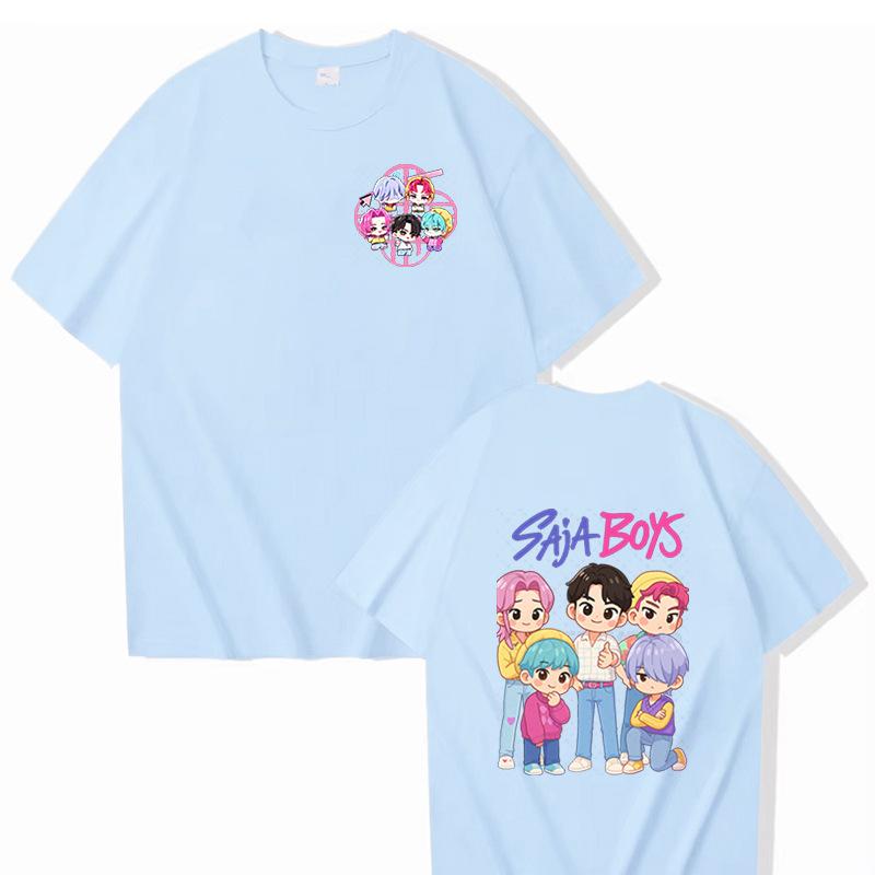 Kpop Demon Hunters Animation T-Shirt Summer Huntrix Saja Boys Street Style T-Shirts Casual Tshirt for Men Short Sleeve Clothing