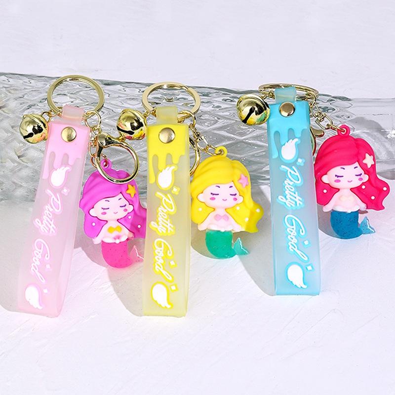 Mermaid Keychain Cartoon Cute Pendants Key Holder Decoration Bag Charm Gifts Kid