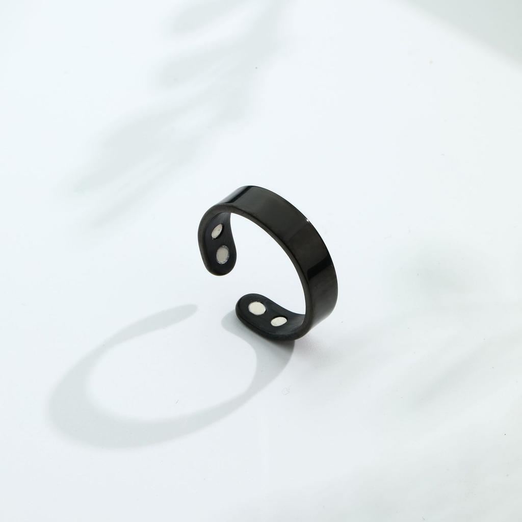 Stainless Steel Magnet Ring Magnetic Opening Stop Snoring Ring Dual Magnetic Healthy Fashion Jewelry Accessories