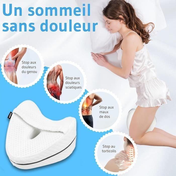 Orthopedic Leg and Knee Pillow | Relieves Pain I Ergonomic Memory Foam | Breathable Washable | Adjustable Strap