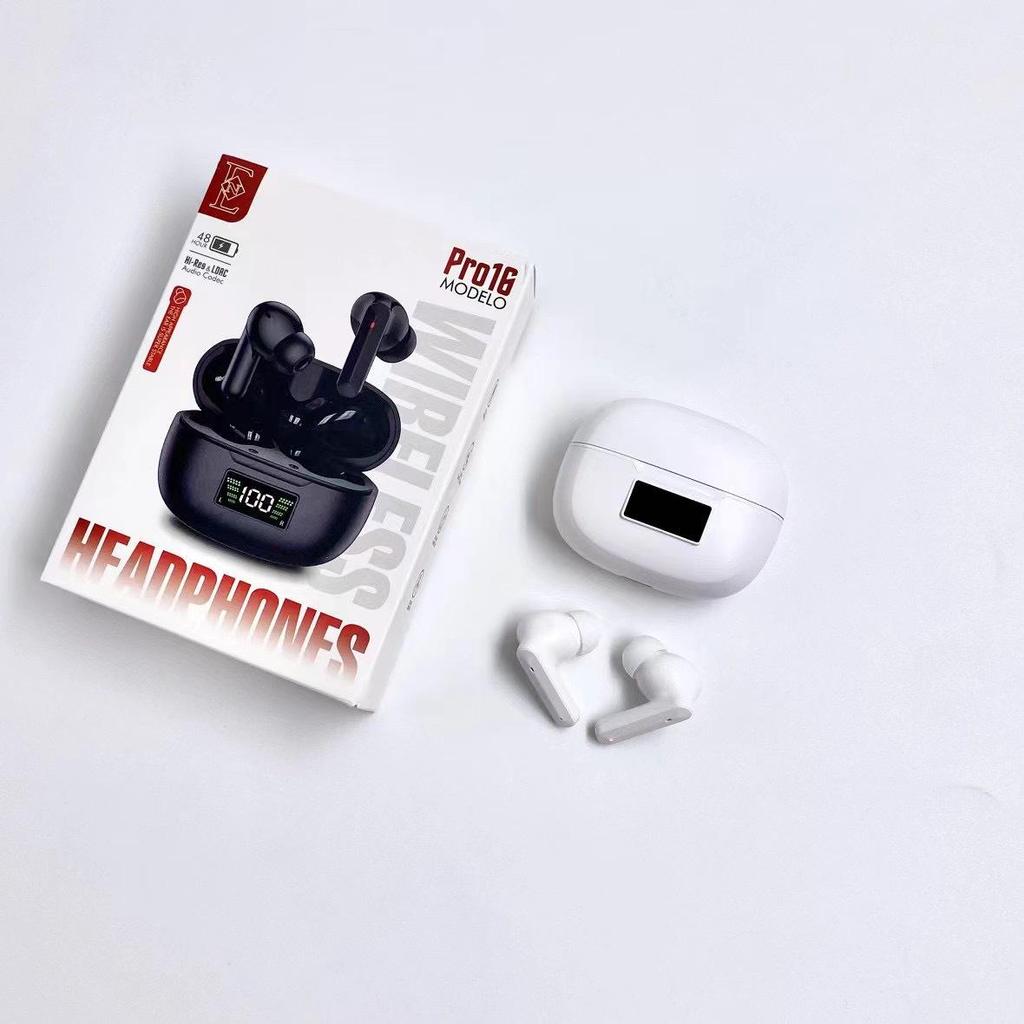 Universal Bluetooth TWS Earbuds: Noise Cancelling, Long Battery Life, Android Compatible, Ideal for Sports & Gaming (Pro16)