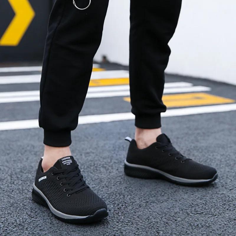 Men Sneakers Breathable Knit Men's Shoes Lightweight Men Running Shoes Non Slip Men Casual Shoe Tennis Shoes Unisex Size 35-50