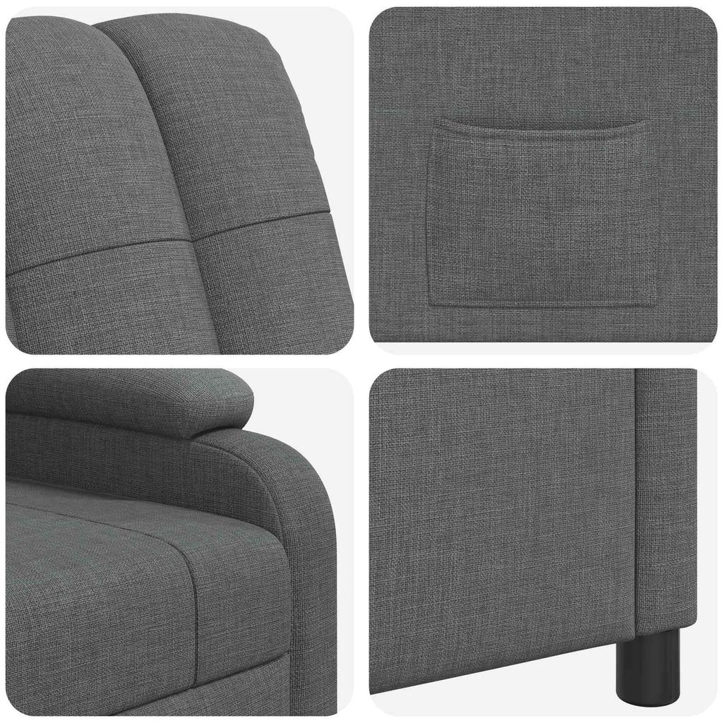 Recliner Chair Dark Grey Fabric