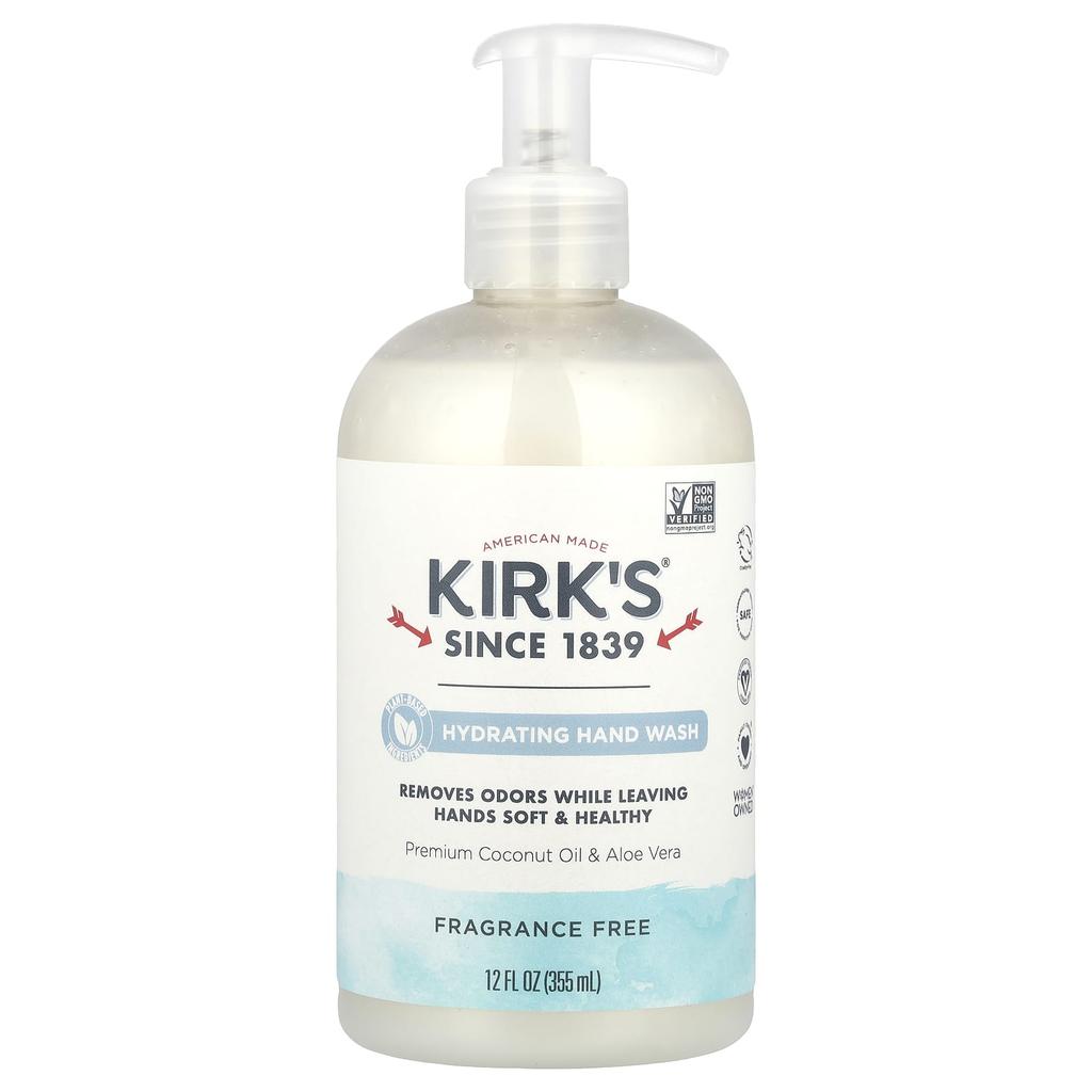 Kirk'S Hydrating Hand Wash, Fragrance Free, 355 Ml (12 Fl Oz)