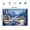 Christmas Village and Snow Forest Set. This stylish festive backdrop fabric is perfect for creating beautiful seasonal cards.ZL