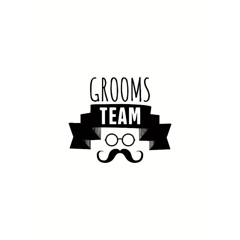 European Size Grooms Team Text Pattern Men's T-shirt, Casual Male Clothing For Summer Outdoor