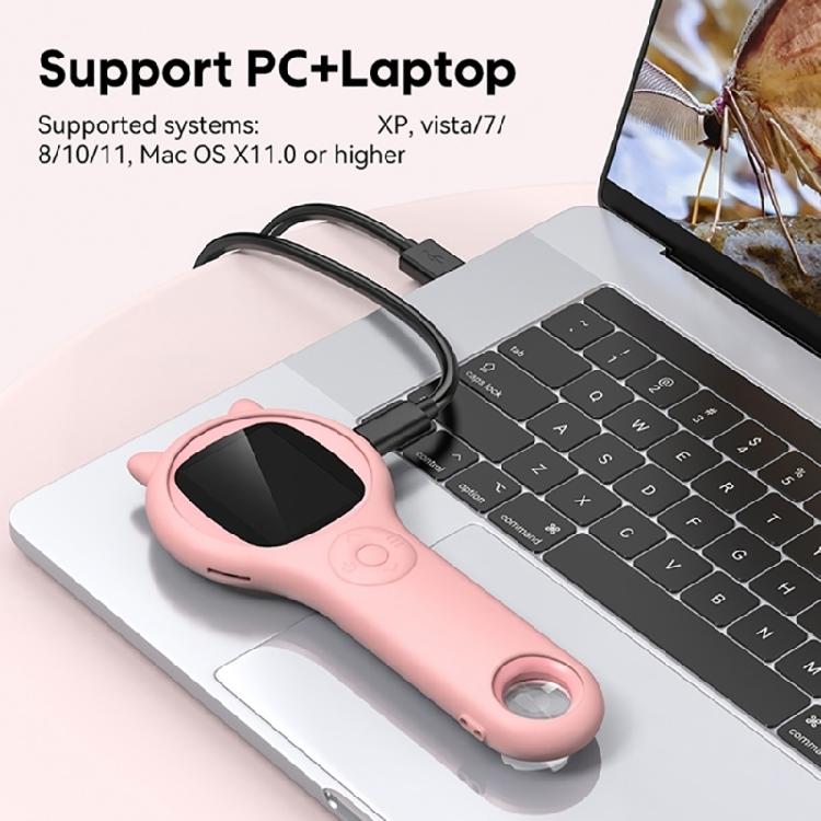 500x Magnification Microscope Handheld Magnifying Glass Support PC Educational Science Toys Pocket Microscopes for Kids