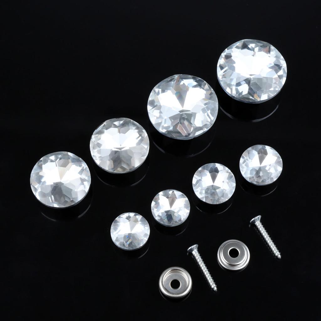 DRELD 10 Pezzi Chiodini da Tappezzeria in Cristallo di Diamante Puntine Borchie Spilli 16/18/25/30mm Divano Borsa Decorazione Murale Accessorio per Mobili