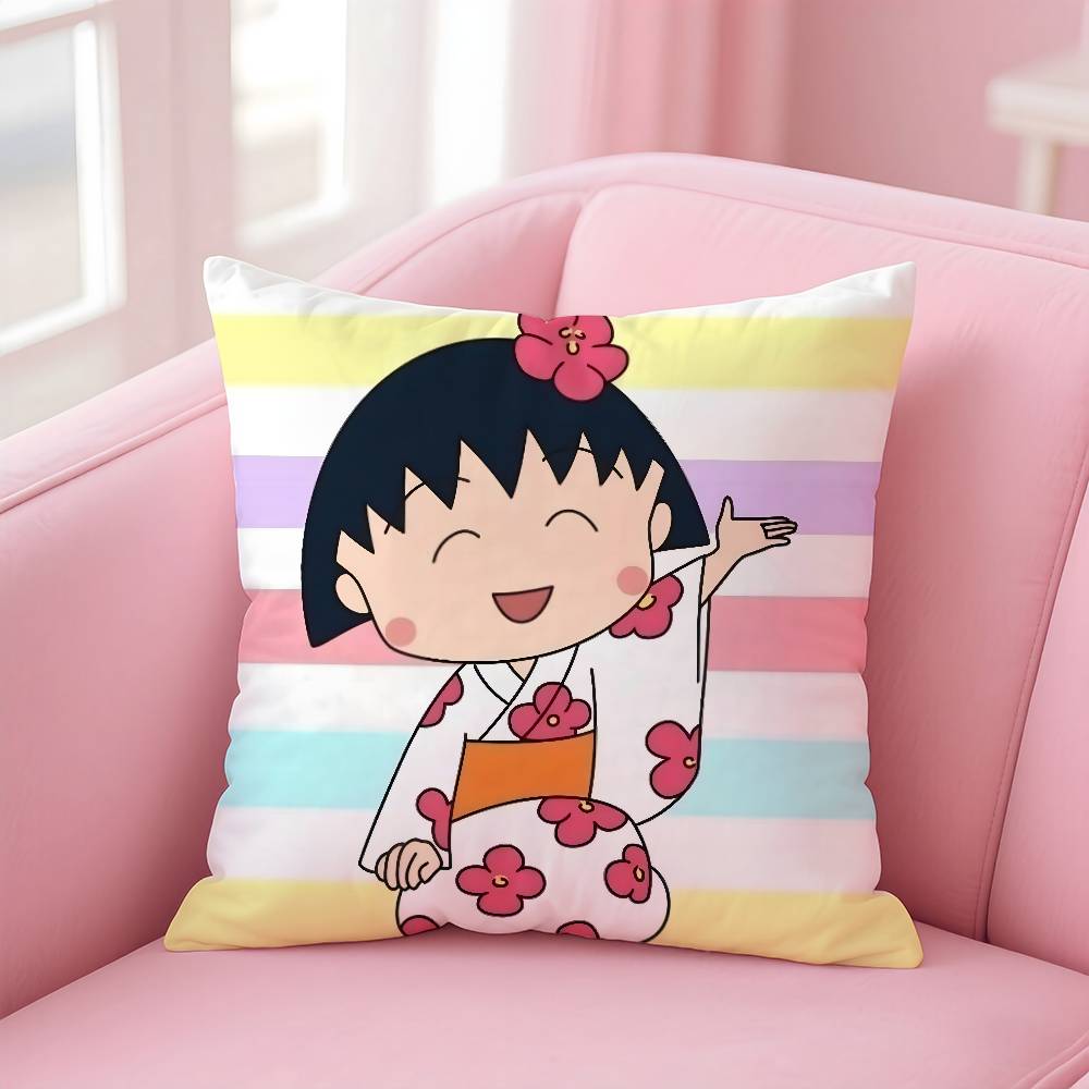 Anime C-Chibi M-Maruko-Chan Pillow Case Pattern Printing Pillowcase Living Room Sofa Cushion Cover Bedroom Room Decor