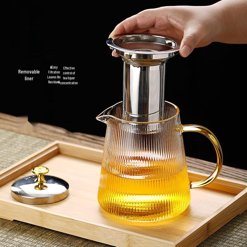 Heat-Resistant Glass Teapot with Stainless Steel Infuser