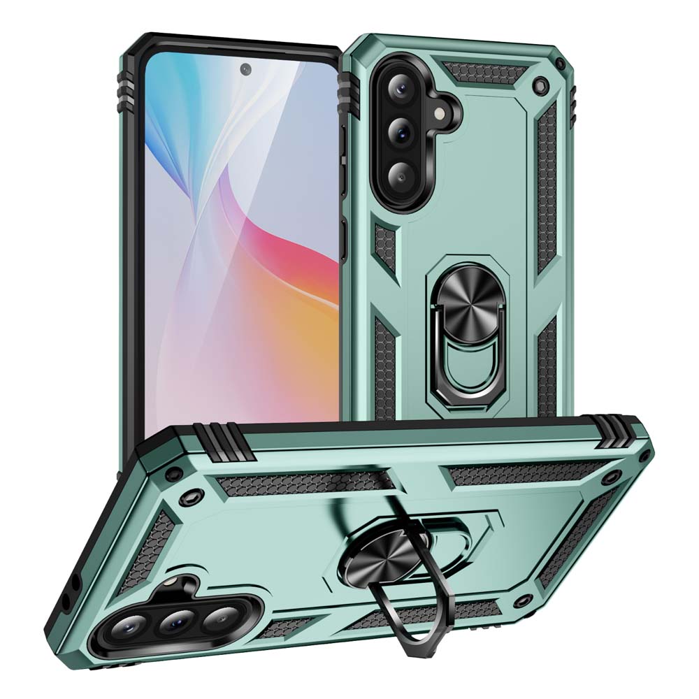 High End Armor Car Magnetic Phone Case for Samsung Galaxy A57 A37 A27 A17 A07 A56 A36 A26 5G Metal Ring 360° Rotatable Bracket Shockproof Bumper Cover