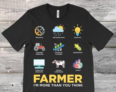 Farmer I'm More Than You Think T-Shirt, Funny Farming Gift, Tractor Farm Life T Shirts, Farmers Present, Cattle Rancher Lover, Agricultural,