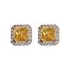 New Zirconia Men's Earrings Yellow Diamond Anti-Allergy Unisex Style Simple Jewelry