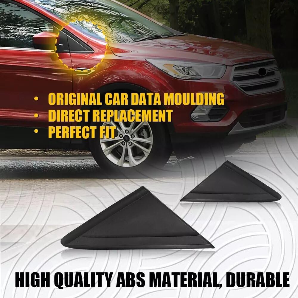 1 Pair Car Rearview Triangle Molding Cover Trim for Ford Escape 2013 2014 2015 2016 2017 2018 2019 (1 Pair)