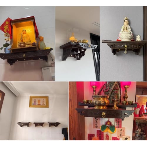 Wall-Mounted Buddhist Altar Stand, Shinto Shrine, Home Meditation and Prayer Stand/Day of the Dead Altar Holder, Buddhist Altar Incense Rack (60cm (23