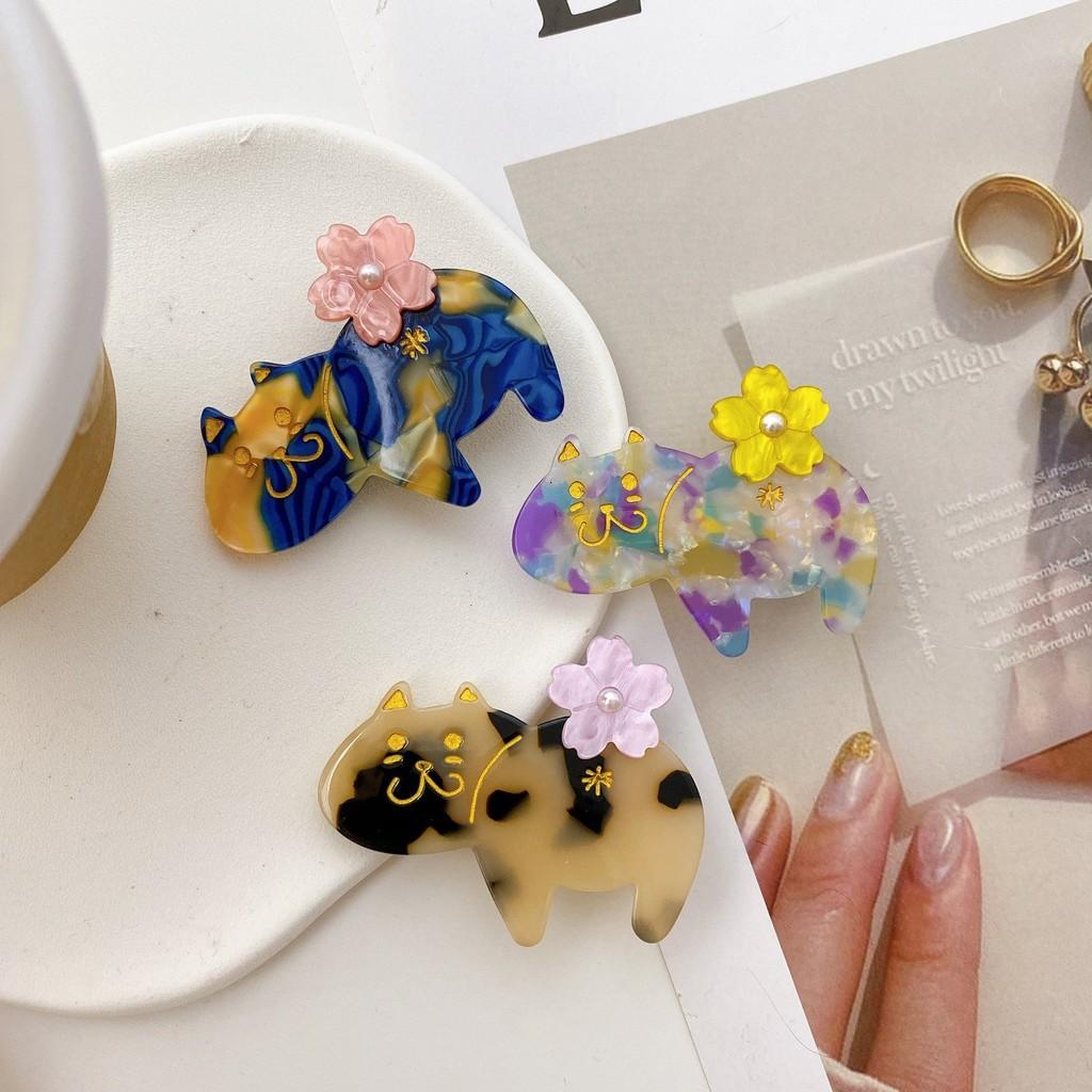 Charming 6cm Acetate Hair Clips Bright Colorful Styles For Cute Girls Accessories