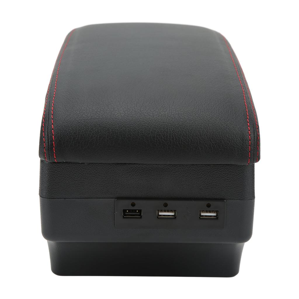 Armrest Storage Box Center Console Organizer with 7 USB Ports Artificial Leather Replacement for