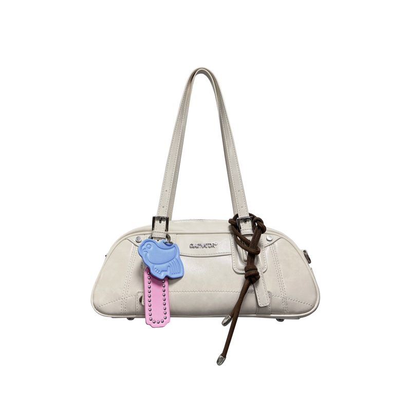 

Museum Joint Name Xcultivator Original Niche Retro Contrast Color Shoulder Shoulder Bowling Bag 2025 Summer White Jade (In Stock)